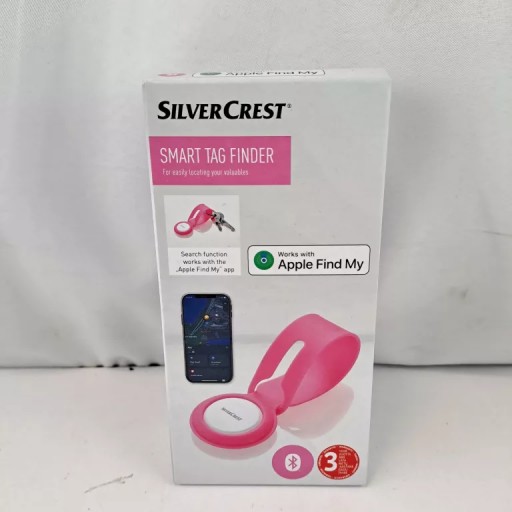 LOKALIZATOR GPS SILVERCREST SMART TAG FINDER RÓŻOWY WARTO!!