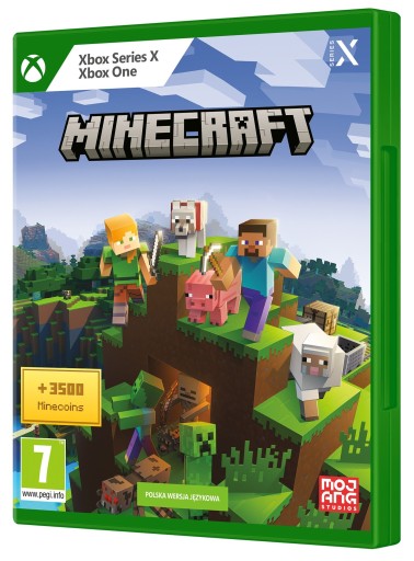 MINECRAFT PL + 3500 MONET PŁYTA XBOX ONE I SERIES X MINECOINS