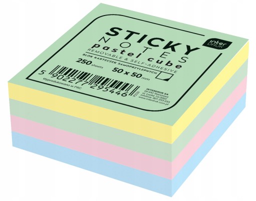 Biurowe SAMOPRZYLEPNE Kartki Bloczek Klejony Kartek Notes Mini Pastelowy