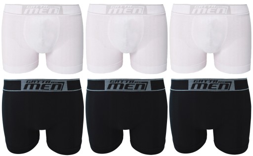6 X GATTA BOXER BOKSERKI MĘSKIE BAWEŁNA BIAŁE CZARNE XL