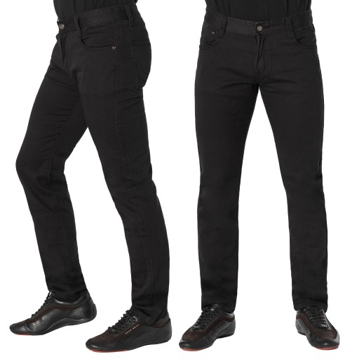 Czarne Spodnie Jeansowe Męskie Texasy Dżinsy SUPER BLACK JEANS 8539 W35 L32
