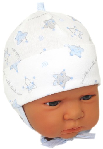CZAPKA NIEMOWLĘCA WIĄZANA 38-40cm STARS /13/