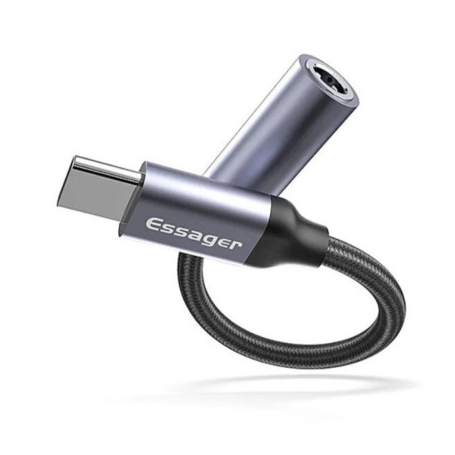 Adapter USB-C i Gniazdo Mini Jack 3.5mm Smartfon Przewód Kabel Przejściówka