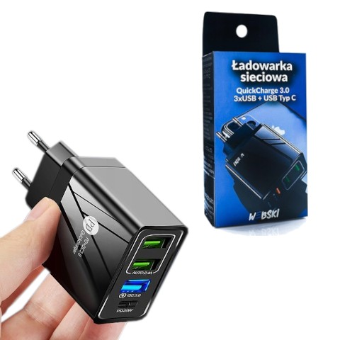 Kostka do Kontaktu z 3 x USB i TYP C Quick Charge