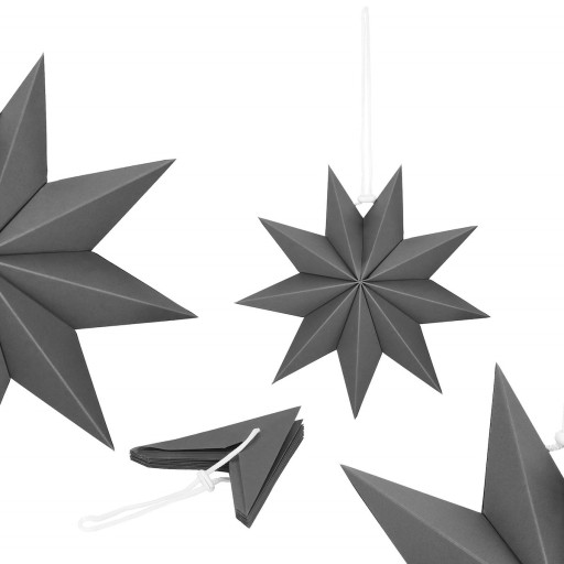 GWIAZDA PAPIEROWA ŚWIĄTECZNA OZDOBA SZARA 3d 30cm