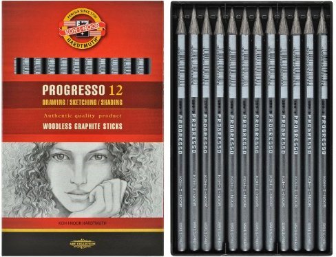 Ołówki bezdrzewne 2B PROGRESSO 12 sztuk KOH-I-NOOR