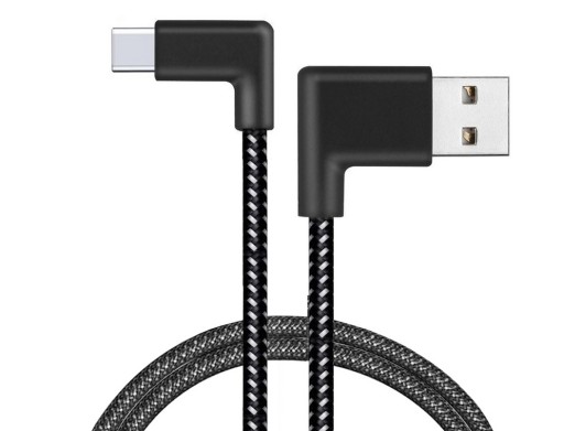 Kabel kątowy Nylon USB-C 3.1 typ C do USB 2.0 1M