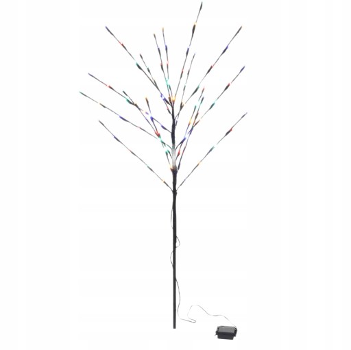 CHOINKA GIRLANDA ZEWNĘTRZNA DRZEWKO GAŁĄŹ 1,1M 80 LED 3XAA KOLOROWA