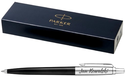 Czarny długopis PARKER Jotter na prezent + GRAWER