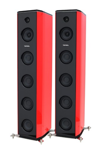 KOLUMNY GŁOŚNIKOWE TONSIL OMEGA CZERWONY POŁYSK 250W 30-25000 Hz PARA