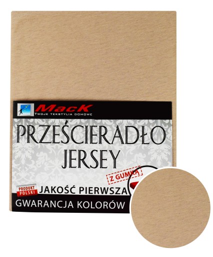 PRZEŚCIERADŁO JERSEY Z GUMKĄ 120X200 jasny beż