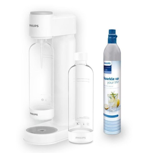 Saturator do wody gazowanej PHILIPS GoZero biały + butelka + nabój CO2