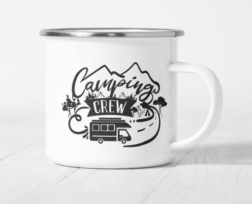 Kubek metalowy, emaliowany - 360 ml - Camping - KCM6