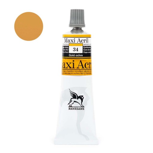 Farba akrylowa Maxi Akryl 60ml 34 Ugier Żółty