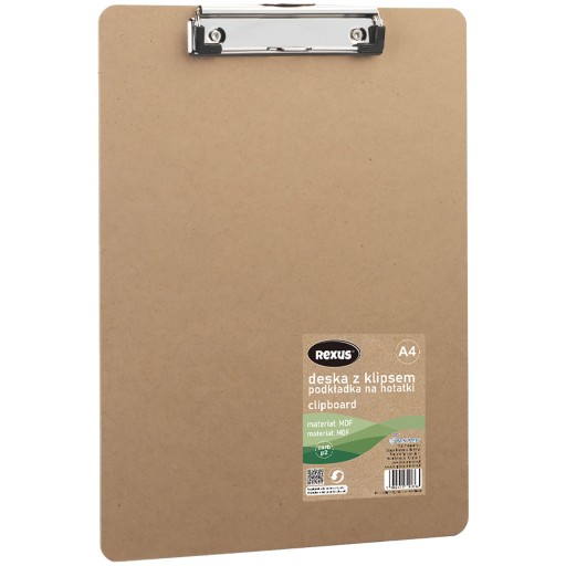 PODKŁADKA Z KLIPSEM REXUS A4 EKO ECO CLIPBOARD