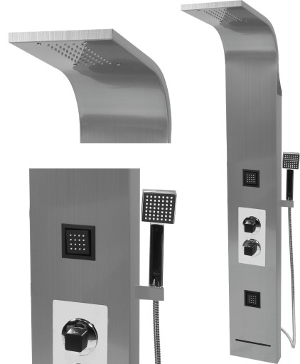 PANEL PRYSZNICOWY NATRYSKOWY INOX STEELY 4 FALA