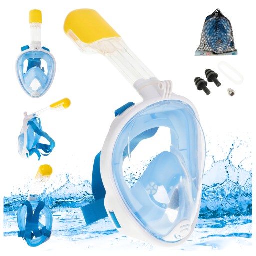 Maska do pływania nurkowania SNURKOWANIA PEŁNA niebieska r. L/XL snorkeling