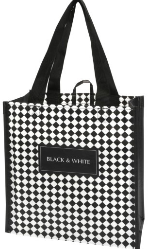 Torba na zakupy Ravi poliester BLACK AND WHITE