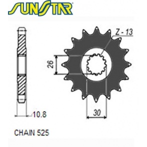 ZĘBATKA PRZEDNIA SUNSTAR 421-16 ROZMIAR 525 BIMOTO