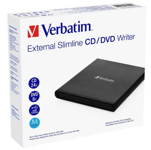 VERBATIM ZEWNĘTRZNA NAGRYWARKA CD DVD USB M-DISC !