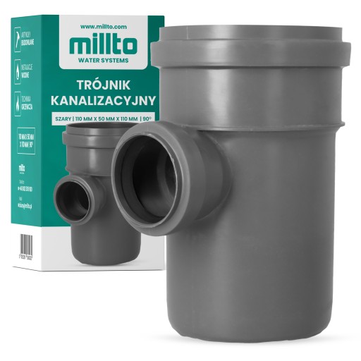 Trójnik KANALIZACYJNY 110x50 mm 90° PCV PP Wody ŁĄCZNIK Złączka Kształtka