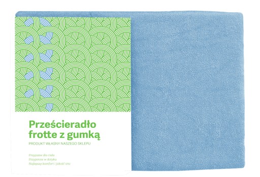 PRZEŚCIERADŁO FROTTE Z GUMKĄ BŁĘKITNE 120X200 BAWEŁNIANE NA MATERAC GĘSTE