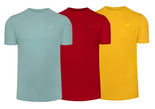 4F T-SHIRT KOSZULKA MĘSKA ZESTAW 3 SZT.
