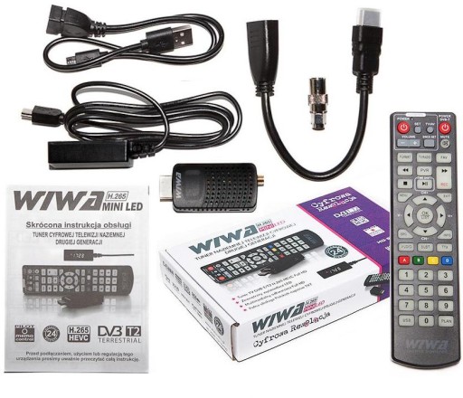 Tuner DVB-T2 WIWA MINI LED Dekoder TV Telewizji Naziemnej H.265T