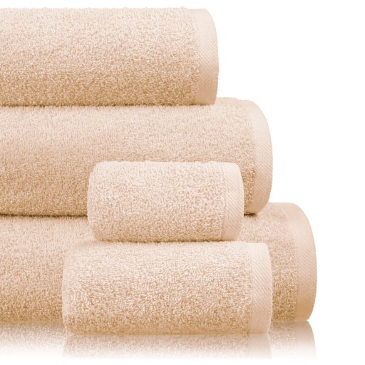 BEŻOWY RĘCZNIK HOTELOWY KĄPIELOWY DO SPA DUŻY GRUBY FROTTE 40X60 450g/m2