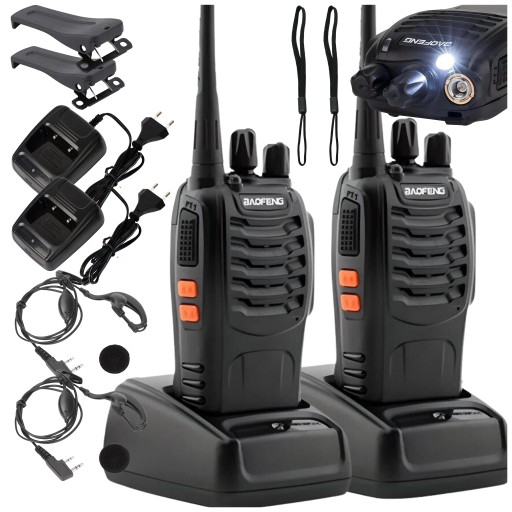 2x WALKIE TALKIE PMR SŁUCHAWKI BAOFENG BF-888S