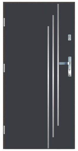 Drzwi wejściowe ciepłe 68mm INOX ANTRACYT 90 Lewe