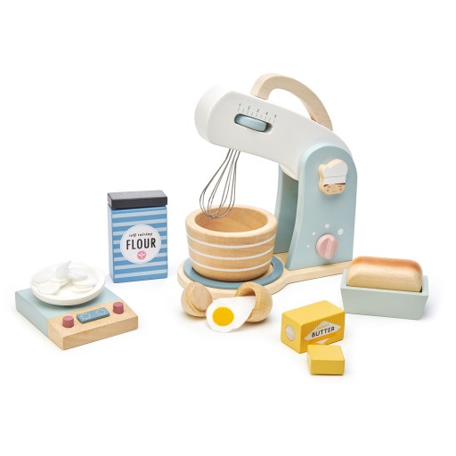 Drewniany mikser z zestawem do pieczenia, Mini Chef, Tender Leaf Toys