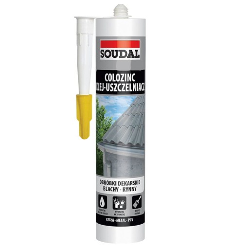 Soudal klej do blach colozinc 290 ml Szary