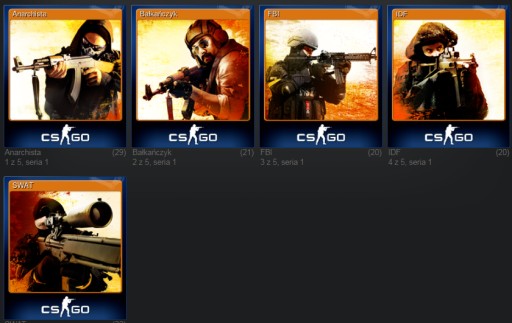 KARTY KOLEKCJONERSKIE COUNTER STRIKE CS GO CS2 5xZESTAW