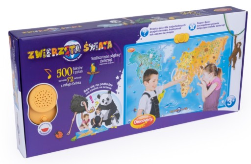 60846 MAPA ZWIERZĘTA ŚWIATA INTERAKTYWNA DUMEL