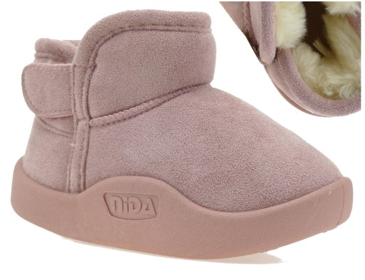 DZIEWCZĘCE BUTY ZIMOWE DZIECIĘCE OCIEPLANE EMU NA RZEPY BAREFOOT 25