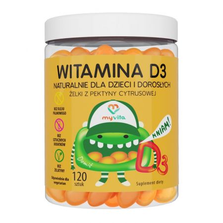 MyVita Witamina D3 w żelkach dla dzieci 3+ 120 sztuk