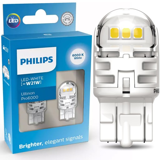 ZES.ZAR. LED W21W WHITE 12V 11065CU60X2/PHI PHILIPS ZAROWKI
