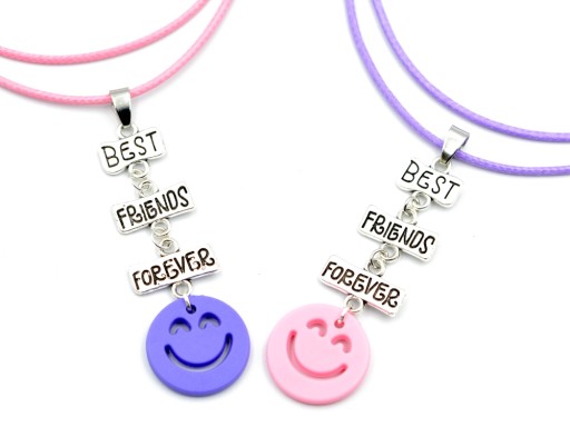 2x Wisiorek BEST FRIENDS FOREVER buźka smile BFF