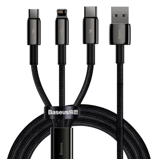 BASEUS KABEL USB 3w1 - USB-C Lightning Micro 1,5 m