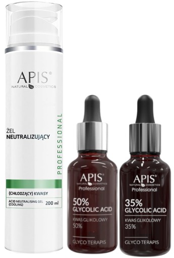Zestaw Apis kwas glikolowy 35% 50% neutralizator
