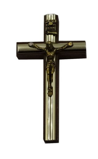 DREWNIANY KRZYŻ Z JEZUSEM NA ŚCIANĘ 9 CM WISZĄCY