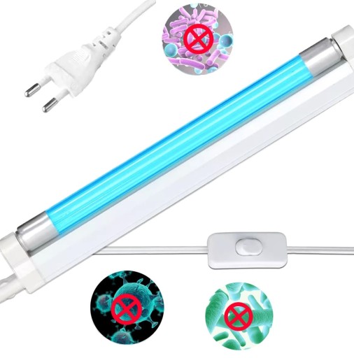 LAMPA UV ŚWIETLÓWKA BAKTERIOBÓJCZA OZON UV-C DEZYNFEKCJA ROZTOCZA BAKTERIE