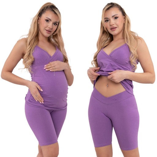 FORMOMMY LEGGINSY CIĄŻOWE GETRY SPODNIE KOLARKI Z NISKIM STANEM L