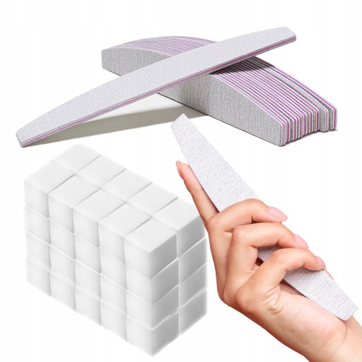 50x PILNIK ŁÓDKA do paznokci 150/150 + gratis blok