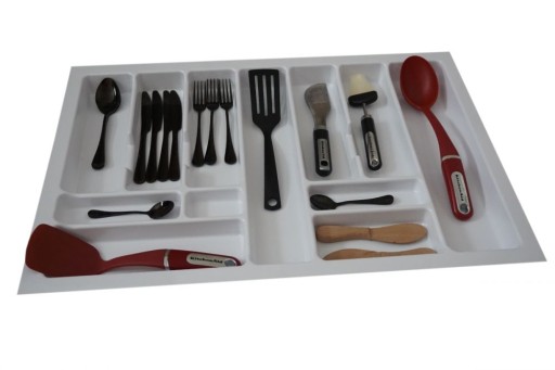 REJS Wkład organizer na sztućce biały do szuflady 80cm