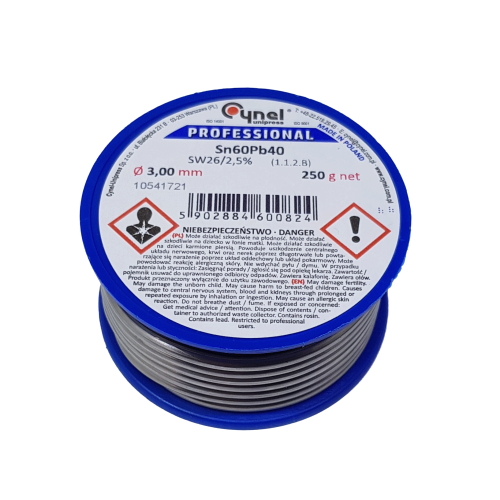 3.0mm 0.25kg Sn60Pb40 cyna z topnikiem Cynel