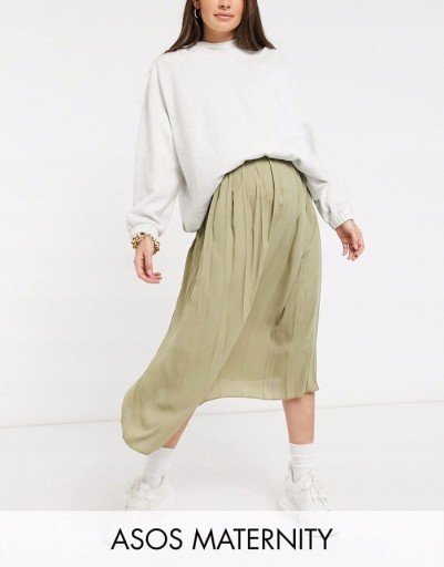 ASO MATERNITY PLISOWANA SPÓDNICA KHAKI (36)