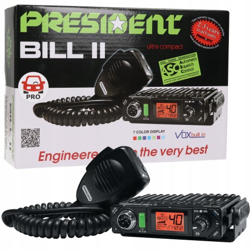 Małe RADIO CB PRESIDENT BILL ASC FILTRY A6P