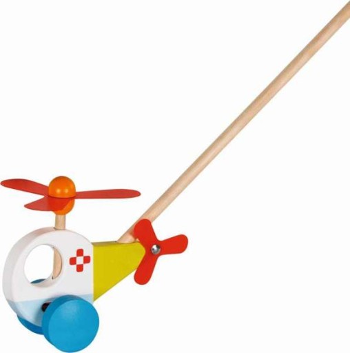 Drewniana zabawka do pchania Helikopter Goki